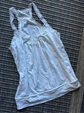 Lace Trim White Tank Top